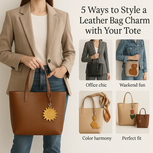 5 Elegant Ways to Style a Leather Bag Charm with Your Tote | Shewearing