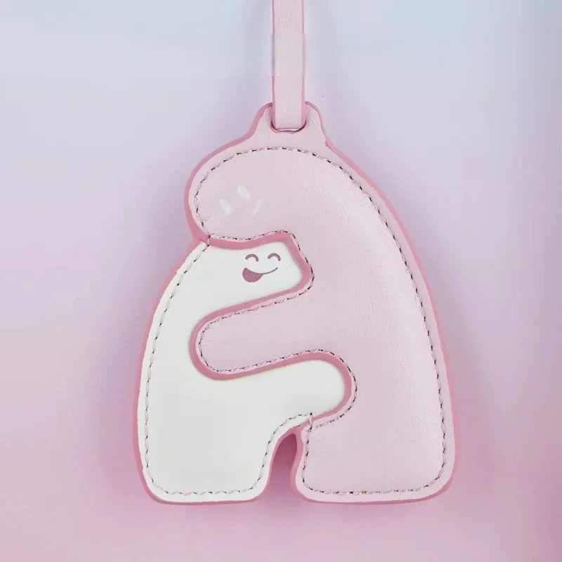 Cute Hugging Leather Bag Charm – Handmade Cartoon-Inspired Pendant | Creative Keychain Accessory | Sweet Gift for Women