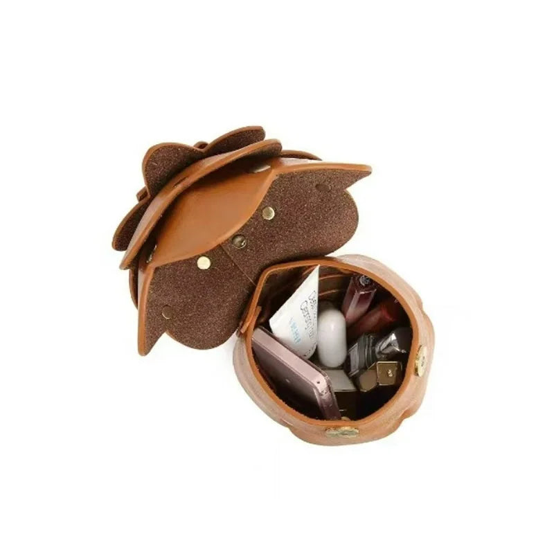 Pinecone Leather Lipstick Bag Charm – Handmade Acorn-Inspired Pendant | Creative Organizer for Lipstick, Coins & Accessories | Unique Forest-Inspired Gift