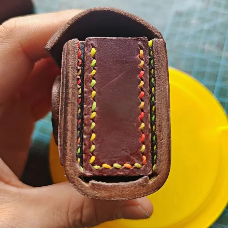 Vintage Camera Leather Bag Charm – Handmade Full-Grain Leather Mini Case | Retro Keychain & Lipstick Holder | Artistic Gift for Collectors