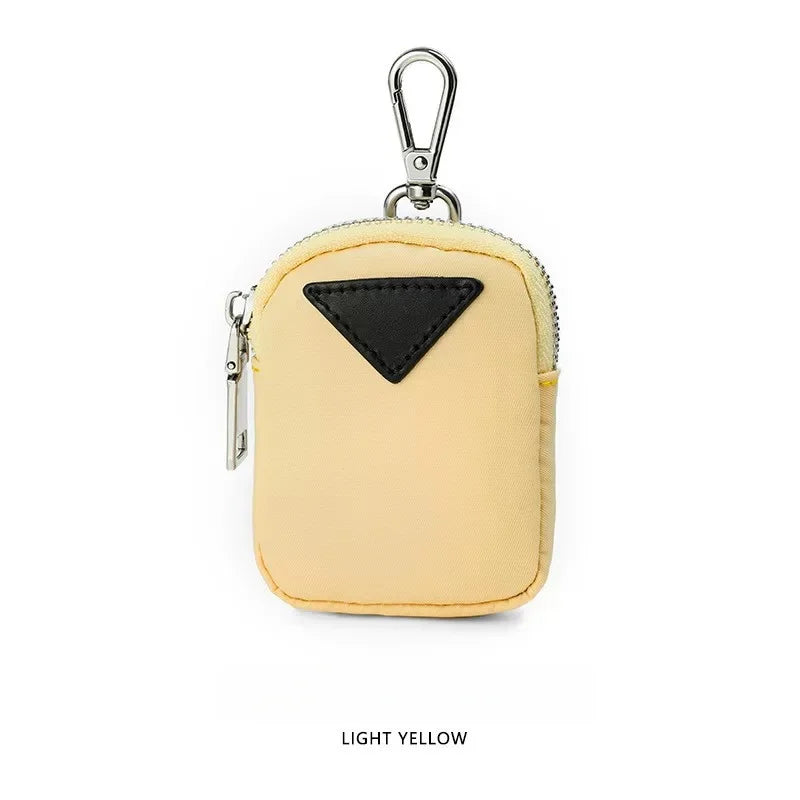 Genuine Leather Round Mini Bag Charm – Luxury Circle Coin Purse & Lipstick Holder | Elegant Accessory for Handbags & Crossbody Straps
