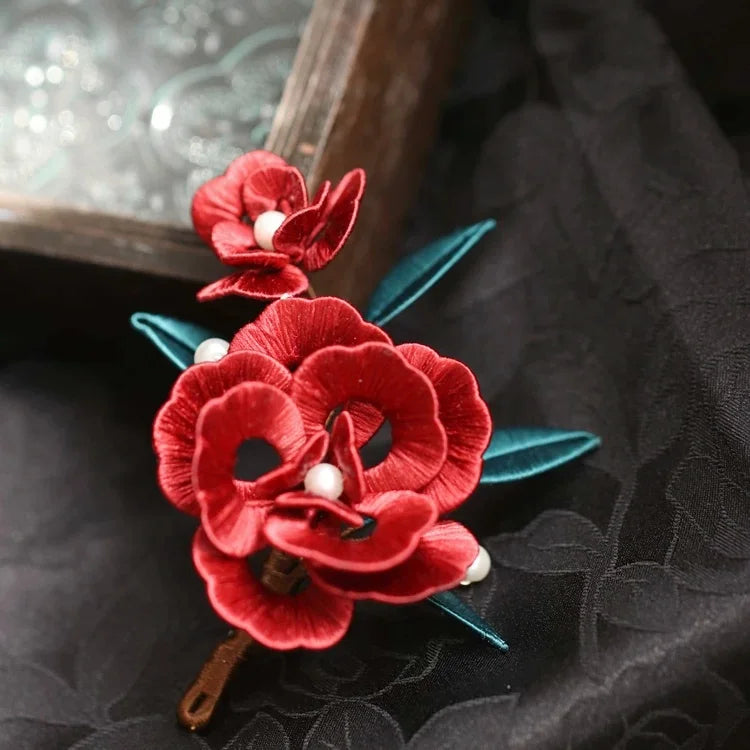 silk flower pins for dresses Fabric Flower for dress or Hair Flower pin