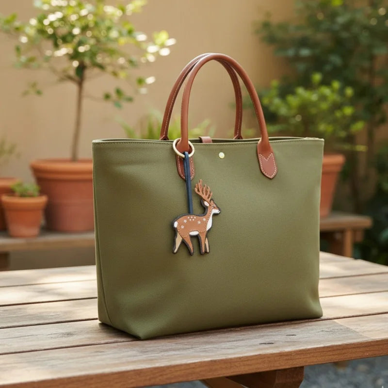 Amuleto para bolso de piel de ciervo de la suerte – Colgante de piel de oveja francesa hecho a mano | Símbolo de gracia y buena fortuna | Elegante regalo artesanal para mujer