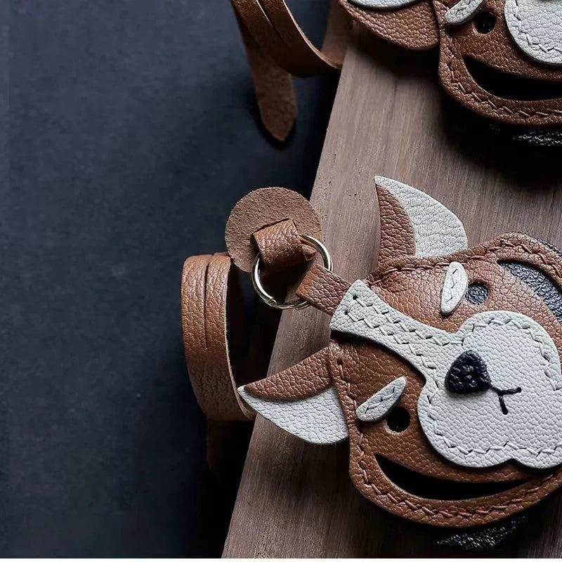 Designer Zodiac Tiger Leather Bag Charm – Handmade Animal Keychain Pendant | Premium Leather Craft Accessory | Unique Year of the Tiger Gift