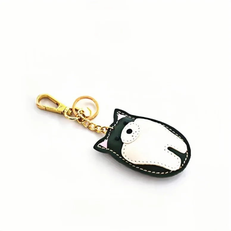 Shiba Inu Leather Dog Bag Charm – Handmade Full-Grain Cowhide Keychain | Cute Pet-Inspired Pendant for Handbags & Journals | Playful Gift for Dog Lovers
