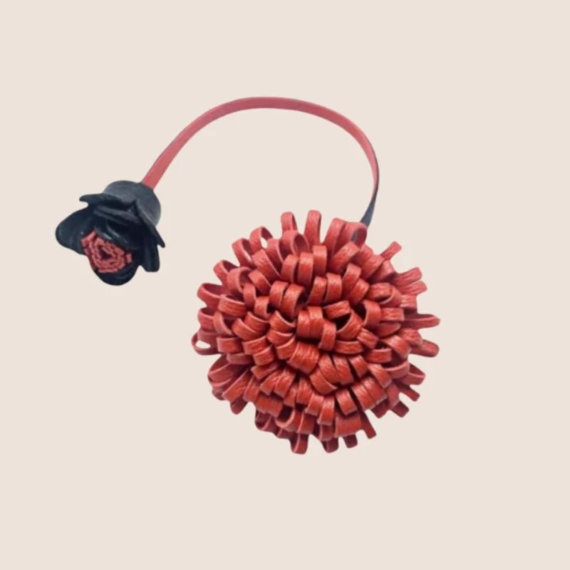 Blooming Leather Flower Bag Charm – Handmade Lambskin Keychain Ornament | Soft Petal Design | Unique Gift for Her - shewearing