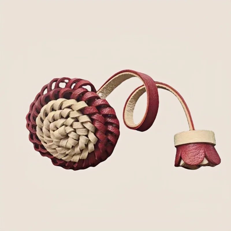 Blooming Leather Flower Bag Charm – Handmade Lambskin Keychain Ornament | Soft Petal Design | Unique Gift for Her - shewearing