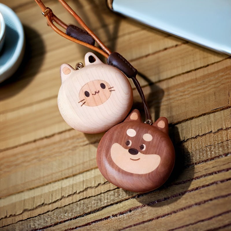 Cat and Dog Couple Charm | Handcrafted Wooden Bag Charm | Artisanal Gift for Friends and Couples | Unique Animal Design - shewearing