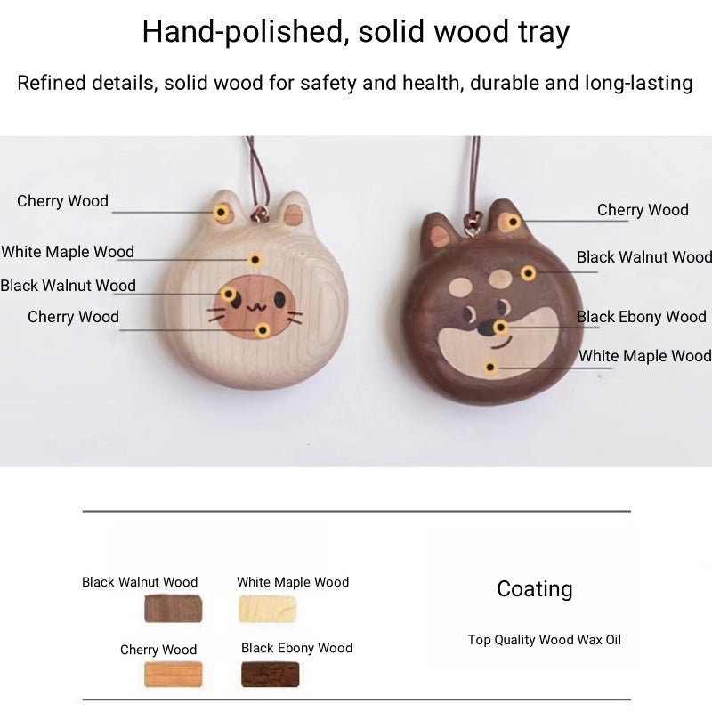 Cat and Dog Couple Charm | Handcrafted Wooden Bag Charm | Artisanal Gift for Friends and Couples | Unique Animal Design - shewearing