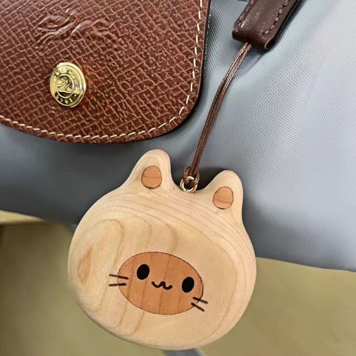 Cat and Dog Couple Charm | Handcrafted Wooden Bag Charm | Artisanal Gift for Friends and Couples | Unique Animal Design - shewearing