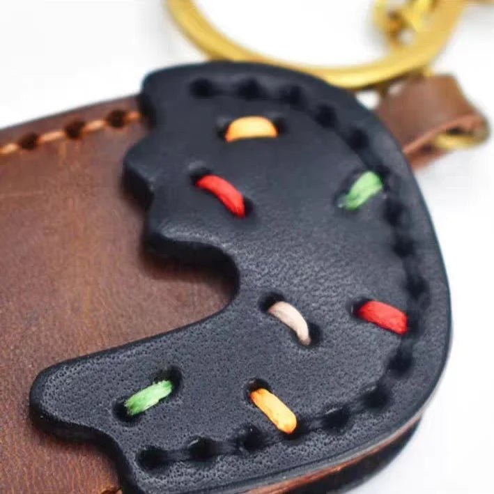 Chocolate Ice Cream Leather Bag Charm – Handmade Full - Grain Cowhide Keychain | Cute Popsicle Pendant for Handbags | Sweet & Stylish Gift Idea - shewearing