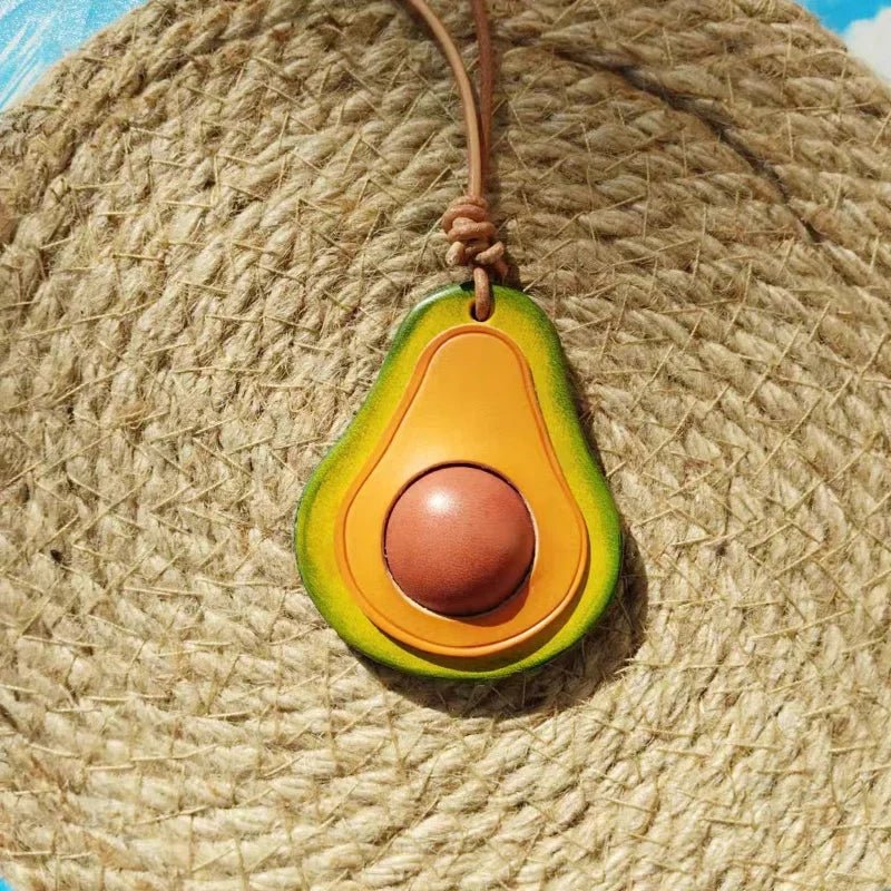 Colorful Avocado Leather Bag Charm – Handcrafted Vegetable - Tanned Keychain | Playful Fruit Pendant for Handbags | Creative Vegan - Inspired Accessory - shewearing