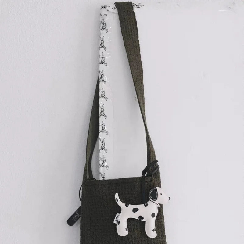 Dalmatian - Inspired Leather Dog Bag Charm – Cute Cartoon Animal Pendant | Handcrafted Faux Leather Accessory | Whimsical Gift for Women - shewearing