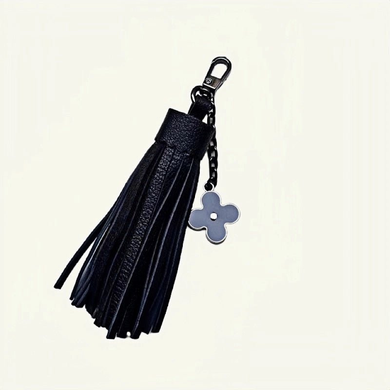 Elegant Long Lambskin Tassel Bag Charm – Handcrafted DIY Accessory for Women’s Handbags and Keys - shewearing