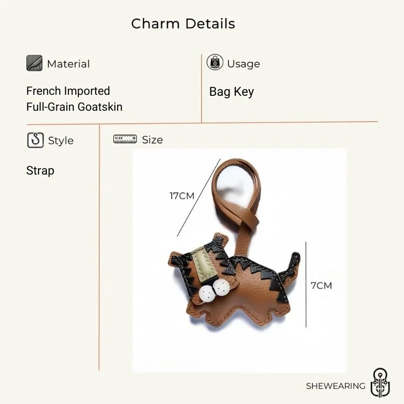 Handcrafted Leather Tiger Bag Charm – Unique Designer Keychain & Accessories Gift - shewearing