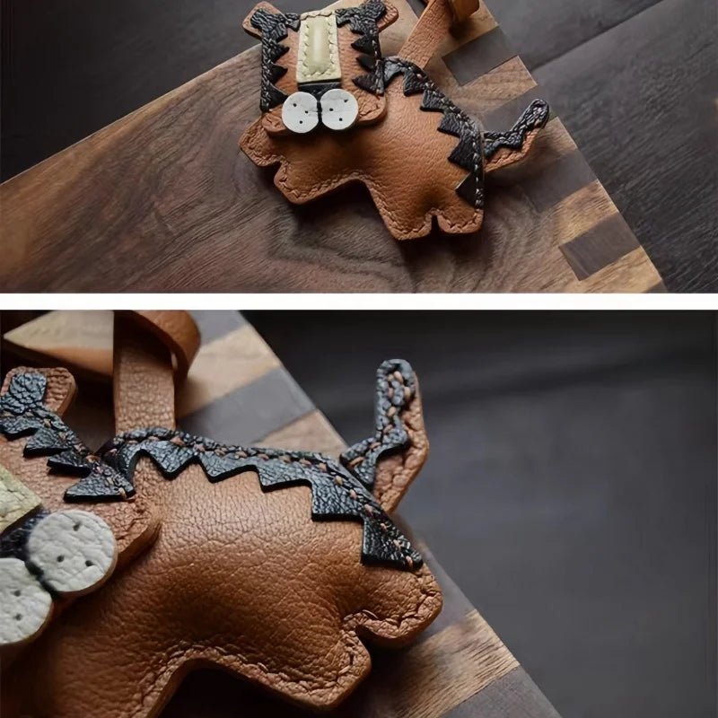 Handcrafted Leather Tiger Bag Charm – Unique Designer Keychain & Accessories Gift - shewearing