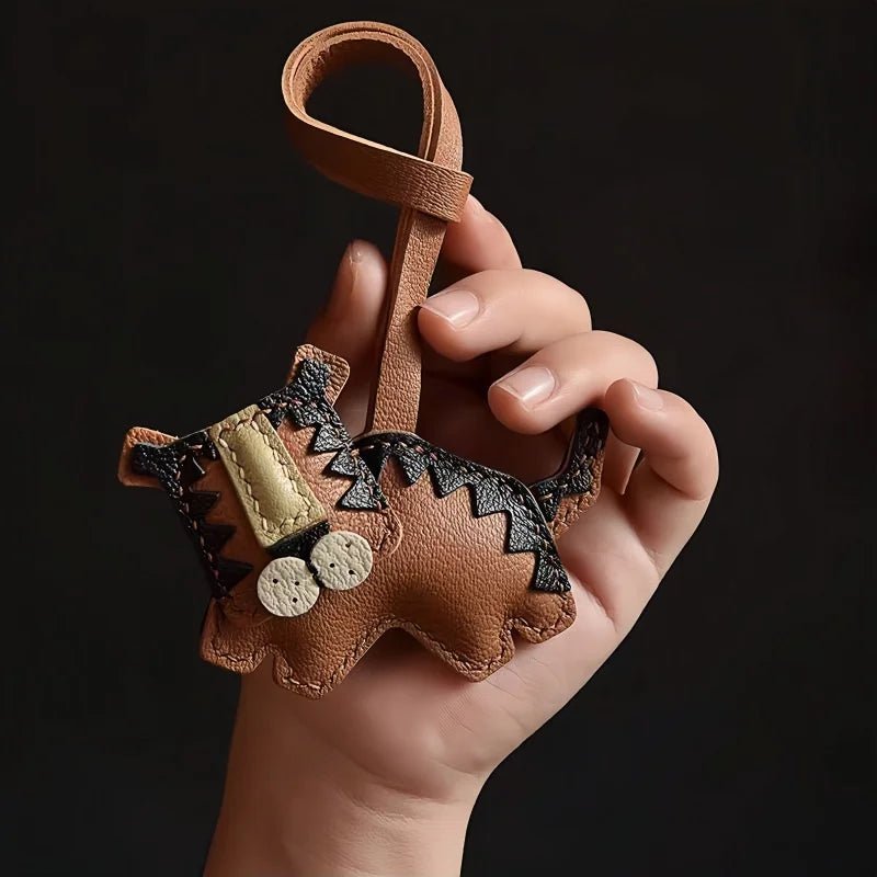 Handcrafted Leather Tiger Bag Charm – Unique Designer Keychain & Accessories Gift - shewearing