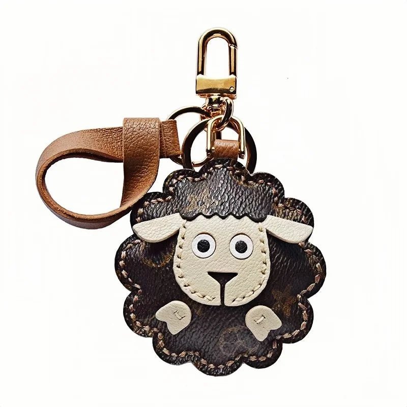 Handcrafted Sheep Leather Bag Charm – Vintage - Inspired Full - Grain Leather Keychain for Bags & Cars – Artisanal Gift for Men & Women - shewearing