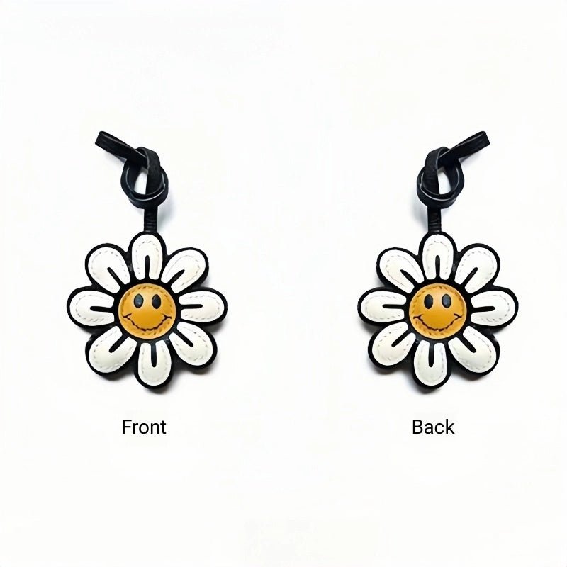 Handcrafted Sunflower Leather Bag Charm – Full - Grain Lambskin Keychain, Minimalist and Fashionable Gift for Women - shewearing
