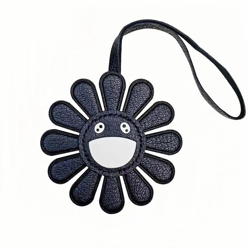 Handmade Colorful Sunburst Leather Bag Charm – Artisan Crafted Floral Accessory for Bags and Keys, Vibrant and Playful Design, Premium Goatskin, Perfect Gift for Her - shewearing