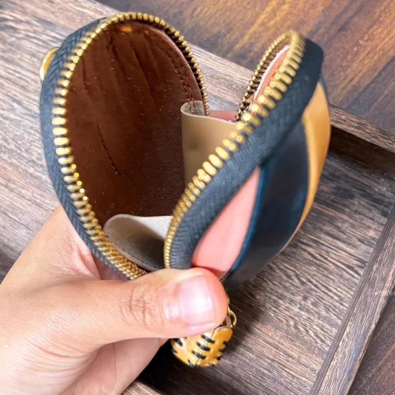 Hot Air Balloon Leather Bag Charm – Handmade Full - Grain Cowhide Keychain Pendant | Creative Zipper Pouch for Car & Purse Decoration - shewearing