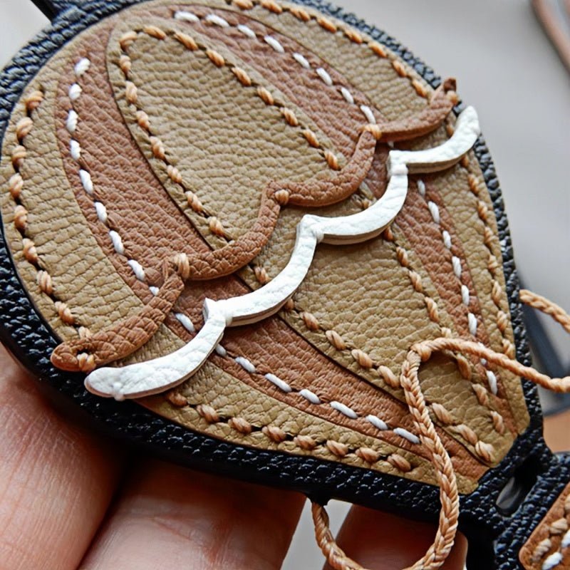 Hot Air Balloon Leather Bag Charm Premium French Goatskin Unique Handcrafted Gift - shewearing