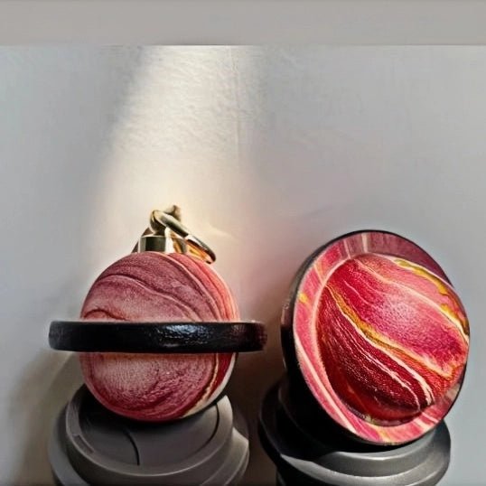 Landing Planet Bell Bag Charm Handcrafted Full - Grain Leather, Bell - Shaped Planetary Charm for Keys or Bags, Unique Gift for All - shewearing