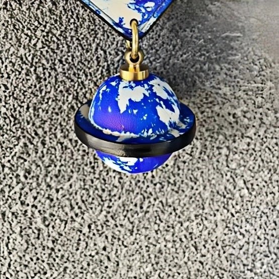 Landing Planet Bell Bag Charm Handcrafted Full - Grain Leather, Bell - Shaped Planetary Charm for Keys or Bags, Unique Gift for All - shewearing