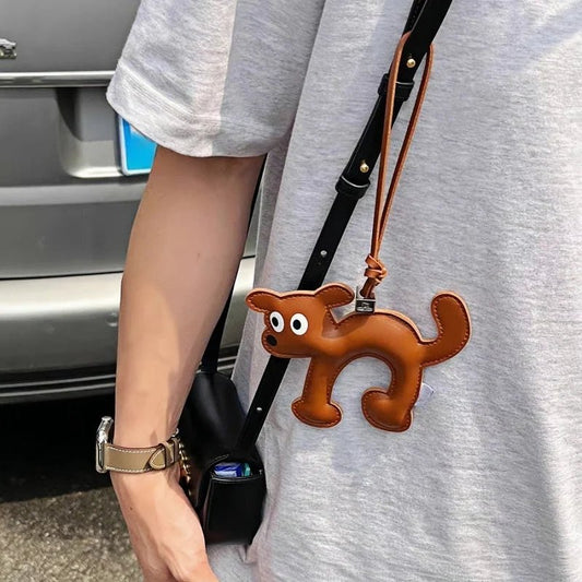 Leather Bag Charm – Playful Orange Cat Keychain Doll for Couples and Festive Gifting - shewearing