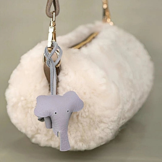 Leather Elephant Charm – Handcrafted Full - Grain Cowhide Accessory for Bags & Keys, Minimalist & Sophisticated Gift - shewearing