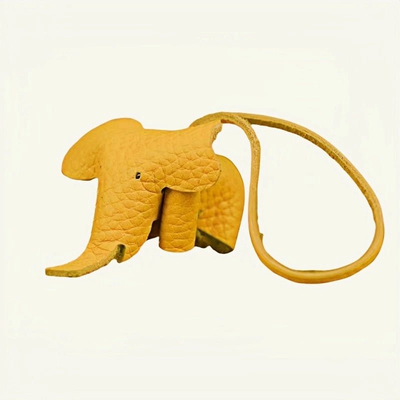 Leather Elephant Charm – Handcrafted Full - Grain Cowhide Accessory for Bags & Keys, Minimalist & Sophisticated Gift - shewearing
