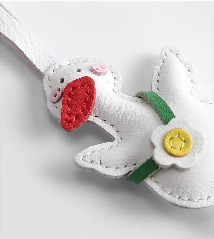 Lucky Duck Leather Bag Charm – Handcrafted Genuine Leather Pendant | Cute Car Accessory | Cheer - Up Gift for Friends - shewearing