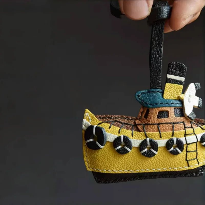 May Flower Handmade Leather Boat Charm – Original Designer Keychain for Bags & Cars | Nautical - Inspired Accessory | Artisanal Gift for Women - shewearing