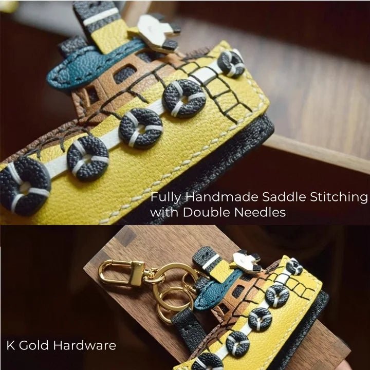 May Flower Handmade Leather Boat Charm – Original Designer Keychain for Bags & Cars | Nautical - Inspired Accessory | Artisanal Gift for Women - shewearing