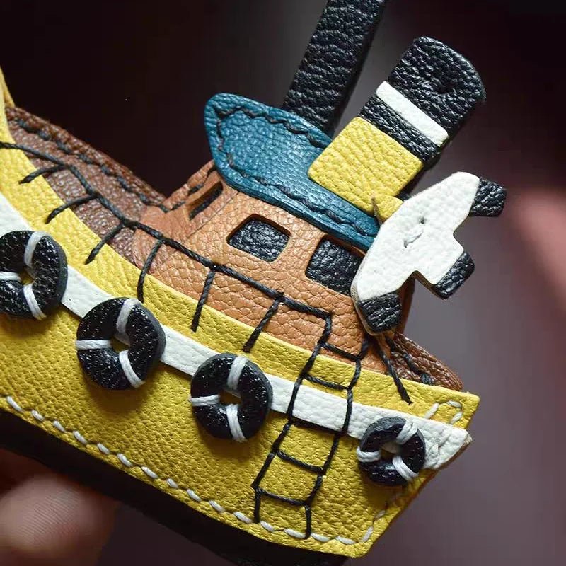 May Flower Handmade Leather Boat Charm – Original Designer Keychain for Bags & Cars | Nautical - Inspired Accessory | Artisanal Gift for Women - shewearing