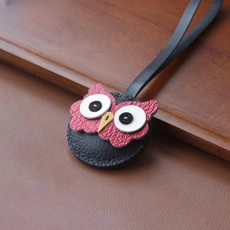Nordic Owl Leather Bag Charm – Handmade Full - Grain Leather Keychain | Symbol of Wisdom & Protection | Backpack & Handbag Pendant - shewearing