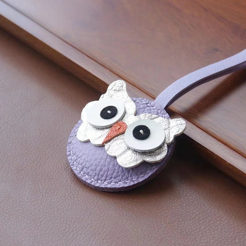 Nordic Owl Leather Bag Charm – Handmade Full - Grain Leather Keychain | Symbol of Wisdom & Protection | Backpack & Handbag Pendant - shewearing
