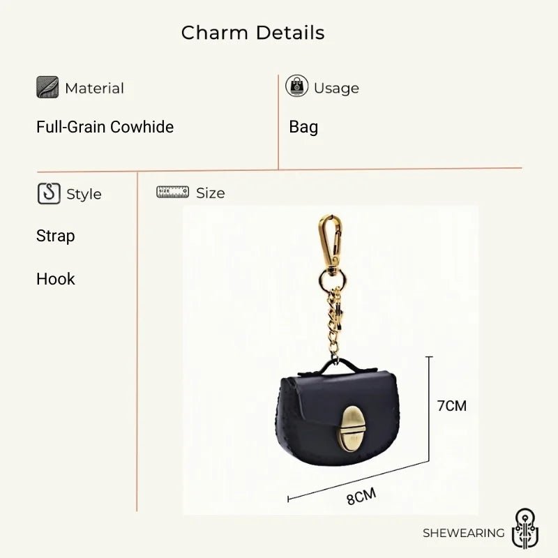Nordic - Style Genuine Leather Earphone Case – Handmade Top - Grain Cowhide Bag Charm for AirPods or Coins, Creative and Minimalist Accessory - shewearing