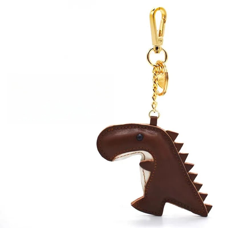 Nordic - Style Lucky Dino Leather Bag Charm – Handmade Full - Grain Leather Keychain | Year of the Dragon Zodiac Charm | Bookmark & Handbag Pendant - shewearing