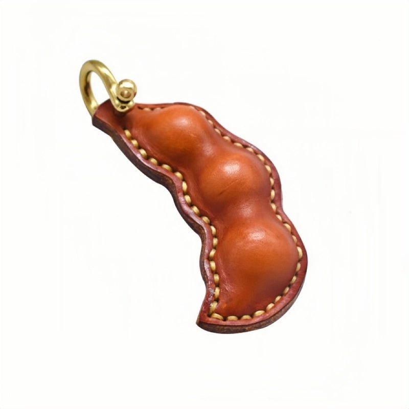 Peaceful Leather Pea Charm – Handcrafted Full - Grain Cowhide Bag Ornament, Dual - Sided Keychain, Car Accessory, Unique Gift for Any Occasion - shewearing