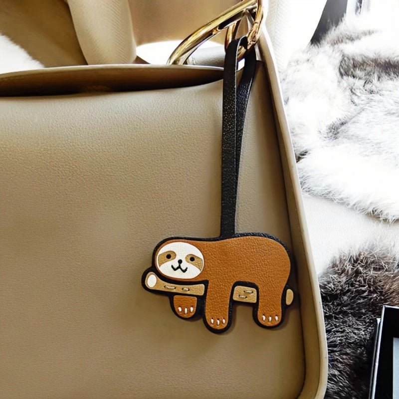 Premium Sloth Leather Charm – Handcrafted French Full - Grain Goatskin Bag Charm Gift Lovely Creative - shewearing