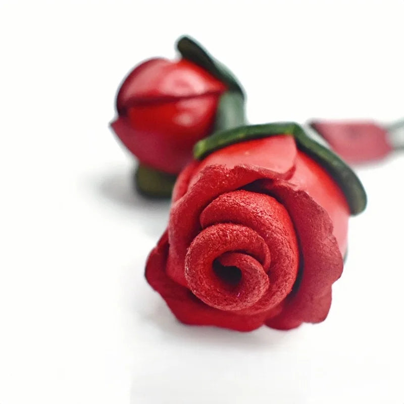 Double Rosebud Leather Bag Charm – Handmade 3D Genuine Leather Floral Pendant | Elegant Handbag Accessory Gift for Women