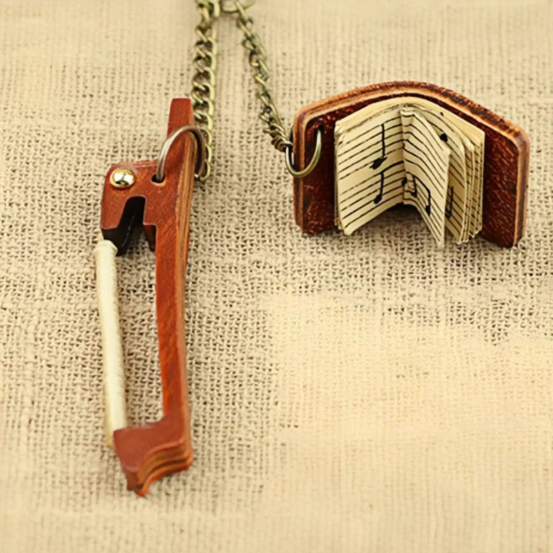 Artisan Leather Mini String Instrument Bag Charm – Handmade Full-Grain Violin, Cello & Double Bass Pendant | Vintage Musical Keychain | Artistic Gift for Women & Music Lovers