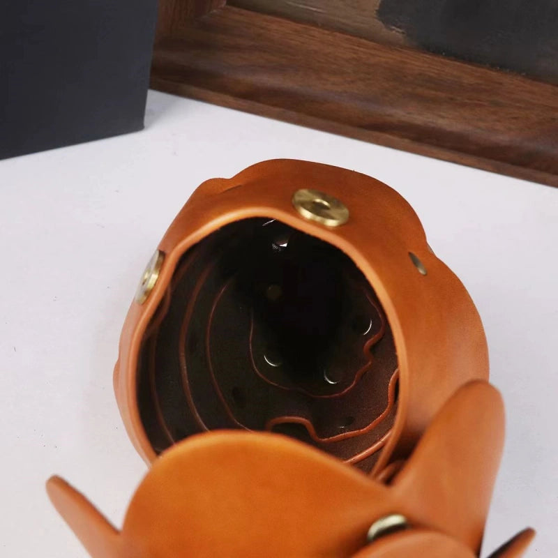 Pinecone Leather Lipstick Bag Charm – Handmade Acorn-Inspired Pendant | Creative Organizer for Lipstick, Coins & Accessories | Unique Forest-Inspired Gift