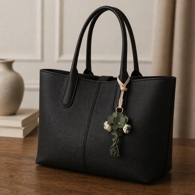 Colgante botánico de cuero en forma de flor para bolso – Colgante floral de cuero de plena flor hecho a mano | Accesorio para bolso en 3D con capas | Regalo elegante para ella