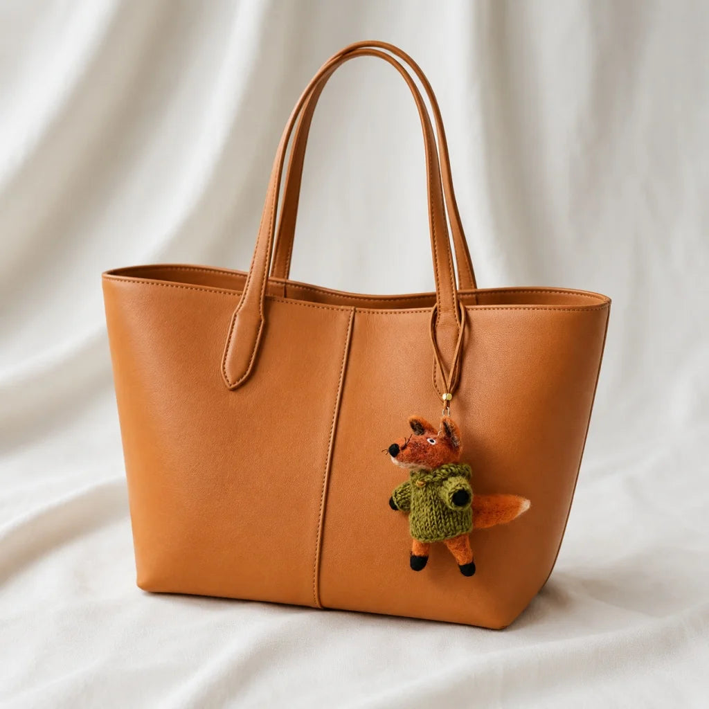 Hand-Felted Fox Bag Charm – Himalayan Wool Woodland Companion | Slow Living Gift Idea