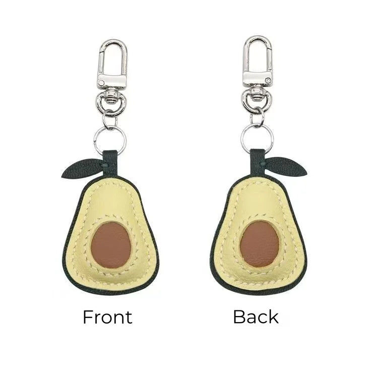Dije artesanal de piel de aguacate para bolso – Diseño original en piel de oveja plena flor | Precioso colgante minimalista para bolsos y llaveros | Regalo artesanal para mujer
