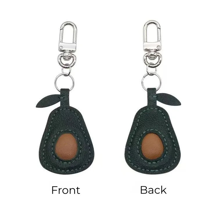 Dije artesanal de piel de aguacate para bolso – Diseño original en piel de oveja plena flor | Precioso colgante minimalista para bolsos y llaveros | Regalo artesanal para mujer