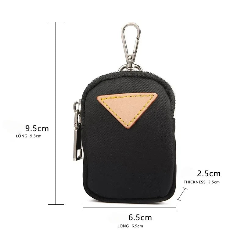 Genuine Leather Round Mini Bag Charm – Luxury Circle Coin Purse & Lipstick Holder | Elegant Accessory for Handbags & Crossbody Straps
