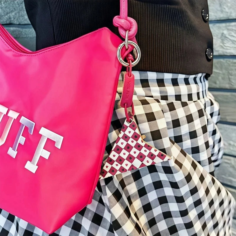 Premium Leather Printed Paper Airplane Charm – Creative and Minimalist Keychain and Bag Accessory Perfect for Holiday Gifting